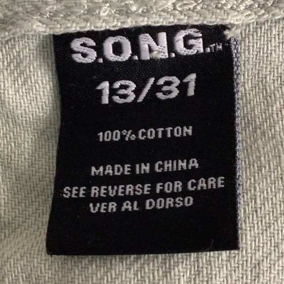S.O.N.G. 90s Boyfriend Jean light green Size 13 New With Tags - Picture 5 of 8